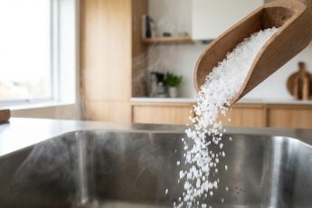 Häll grovsalt och varmt vatten i avloppet: vilka är fördelarna och hur gör man